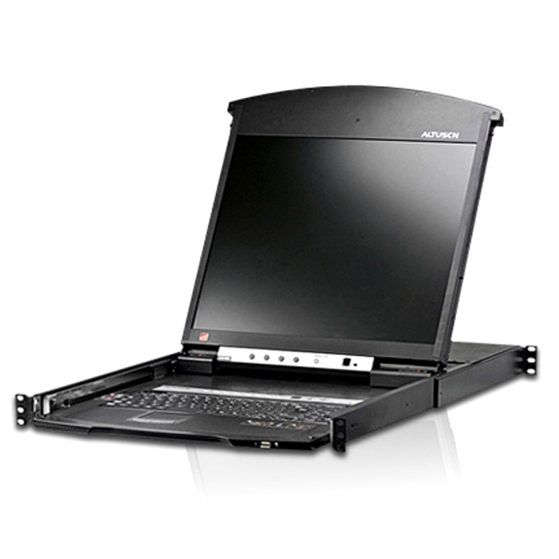 Aten 8 Port Dual Rail CAT5 LCD KVM over IP Switch w/ Daisy Chain 19' LED-Backlit LCD Monitor,Touchpad, PS/2-USB, Local/Remote Share Access, Rackmount Aten 8 Port Dual Rail CAT5 LCD KVM over IP Switch w/ Daisy Chain 19' LED-Backlit LCD Monitor,Touchpad, PS/2-USB, Local/Remote Share Access, Rackmount
